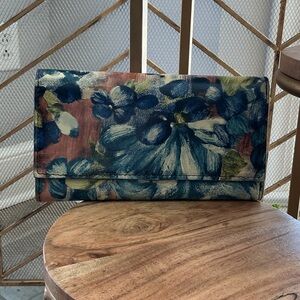 Patricia Nash Floral Clutch Wallet in Blue and Green